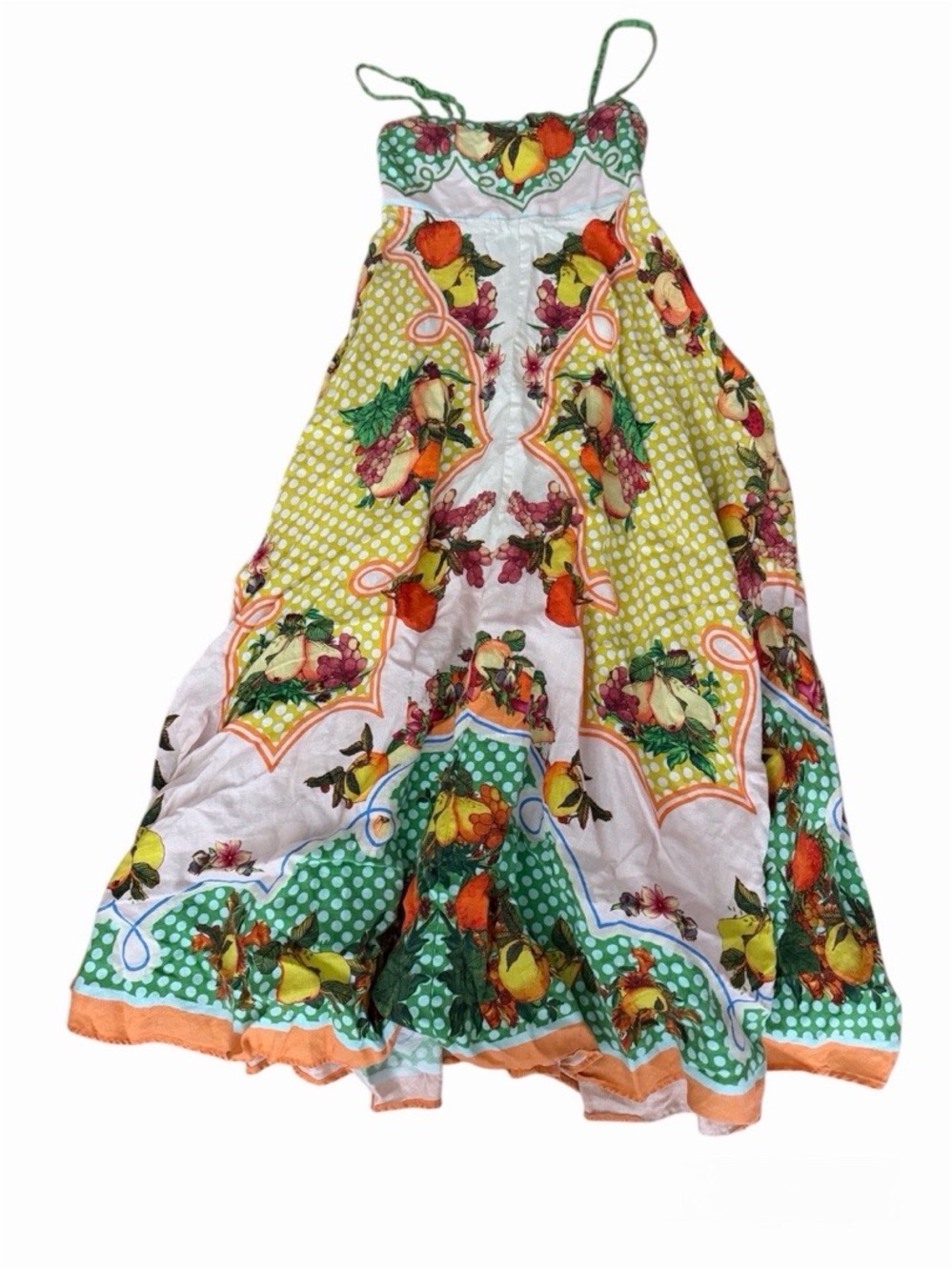ALÉMAIS Lemonis Printed Linen Midi Dress Large AUS 14/US 10